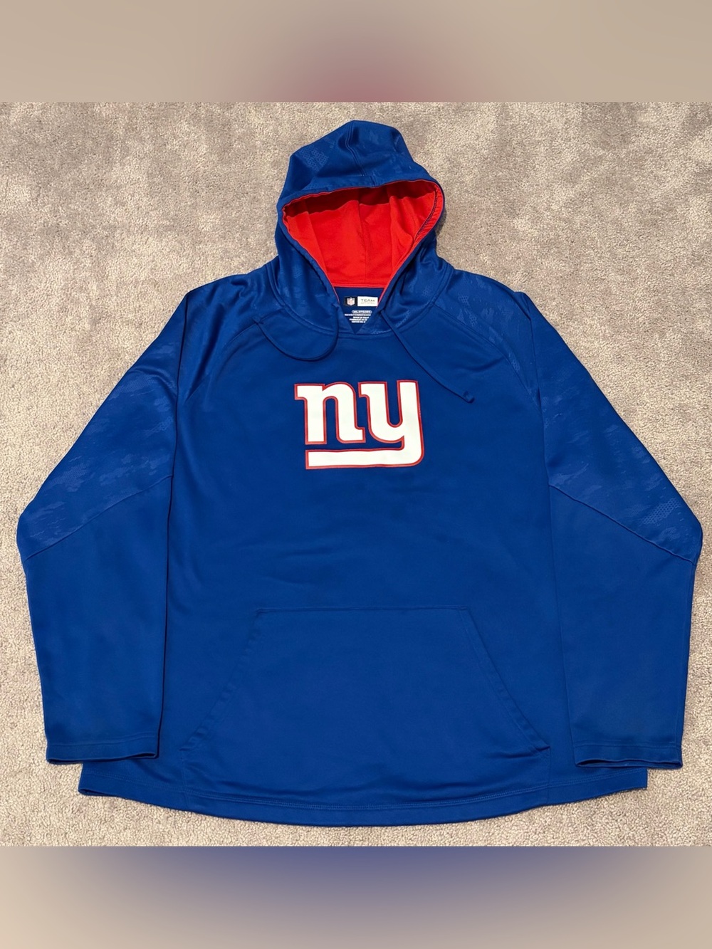 New York Giants NFL Team Apparel Men’s Blue Pullover Hoodie Size 2XL